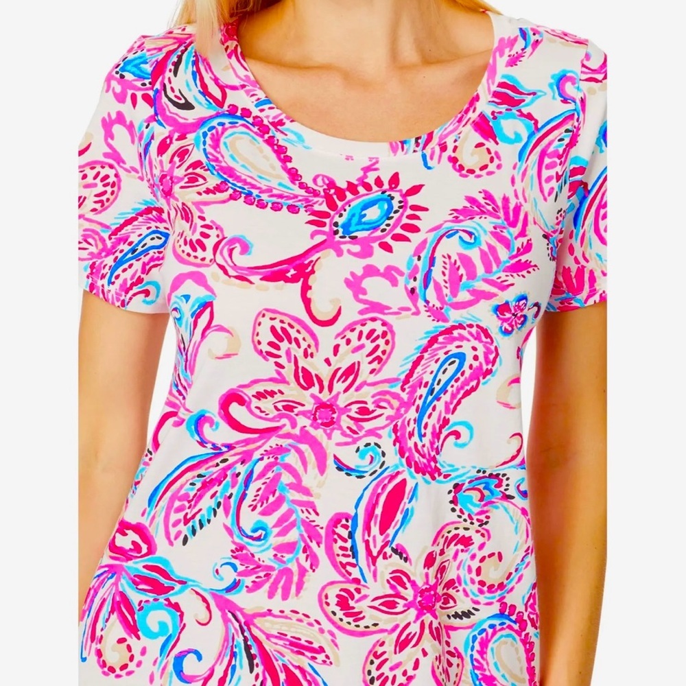 LILLY PULITZER CODY SHORT SLEEVE DRESS XXL COCONUT - FLITTING ABOUT Excellent - Picture 4 of 10